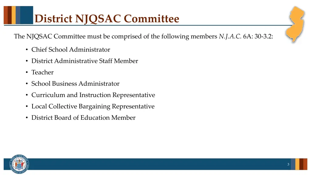 district njqsac committee