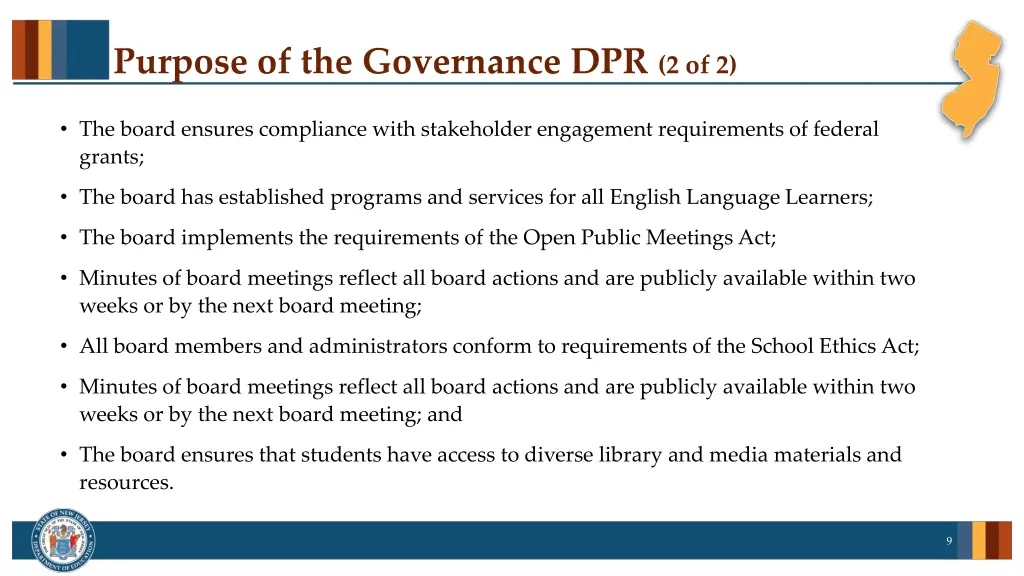 purpose of the governance dpr 2 of 2