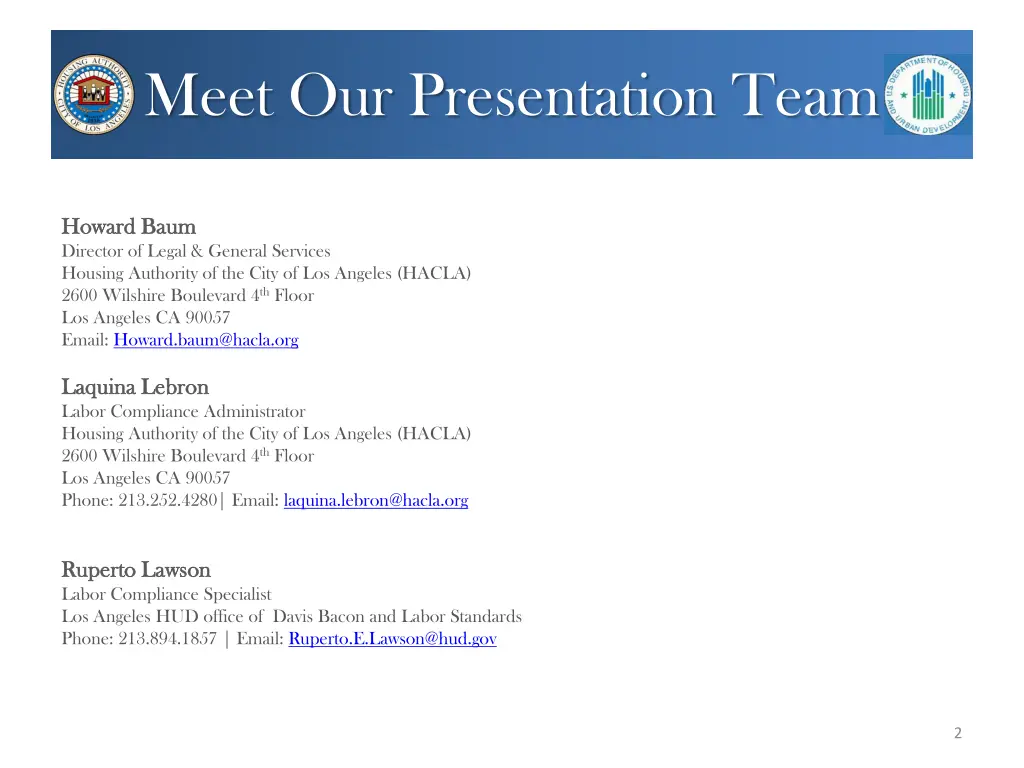 meet our presentation team