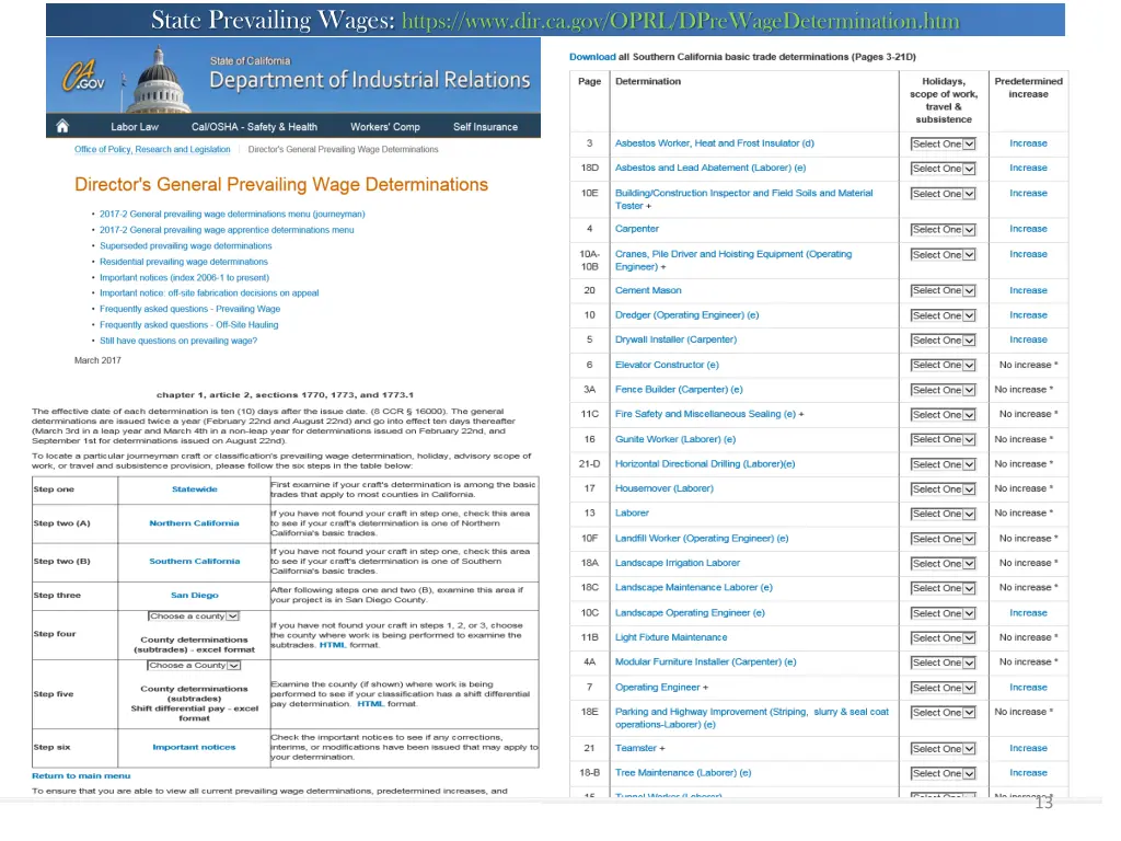 state prevailing wages https www dir ca gov oprl