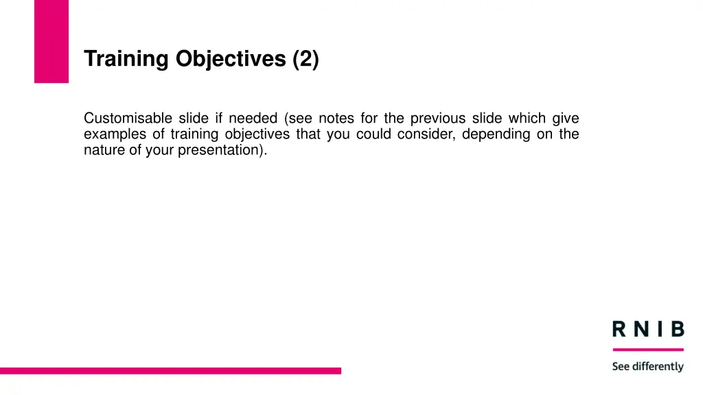 training objectives 2