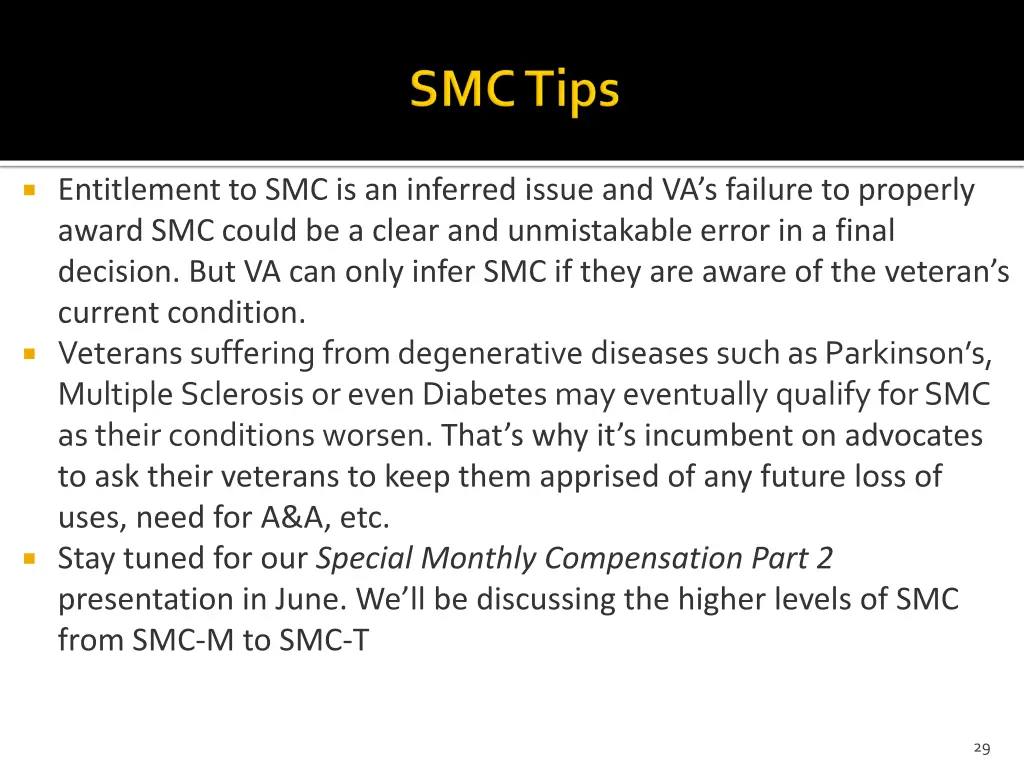 entitlement to smc is an inferred issue