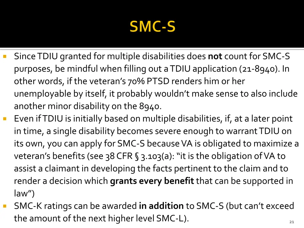 since tdiu granted for multiple disabilities does