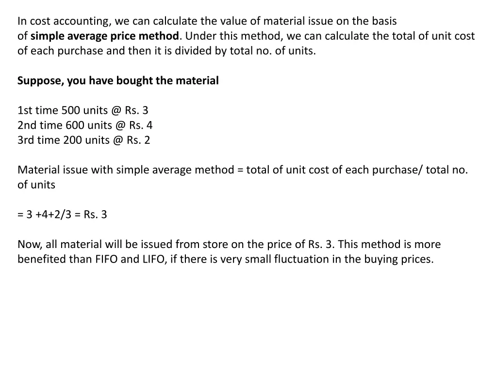 in cost accounting we can calculate the value