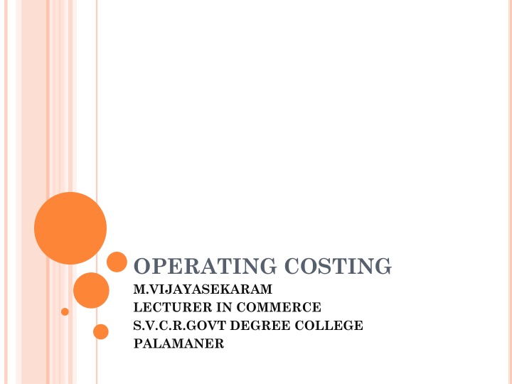 operating costing m vijayasekaram lecturer