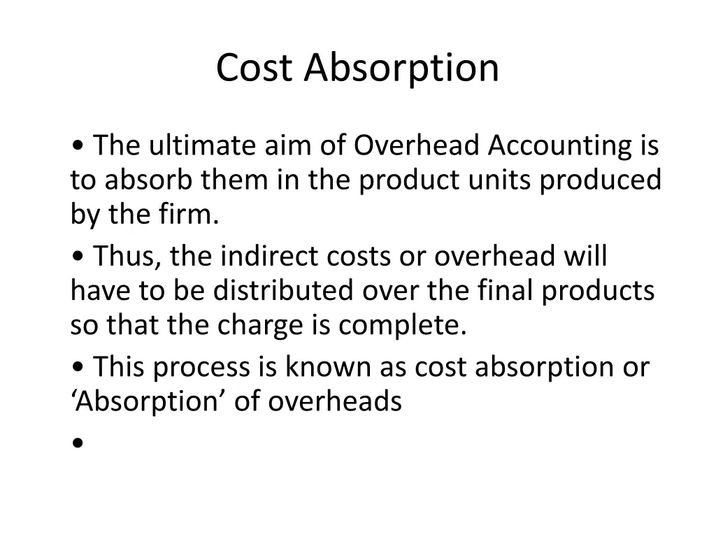 cost absorption