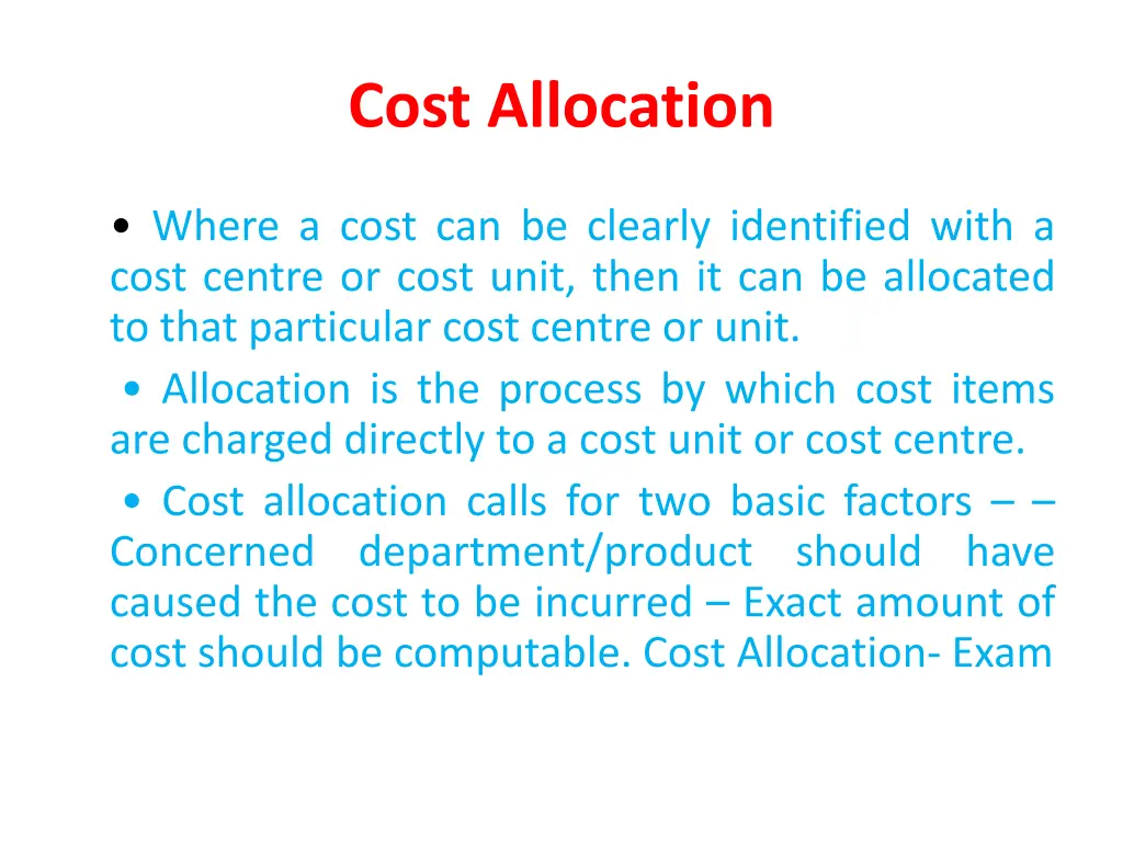 cost allocation 1