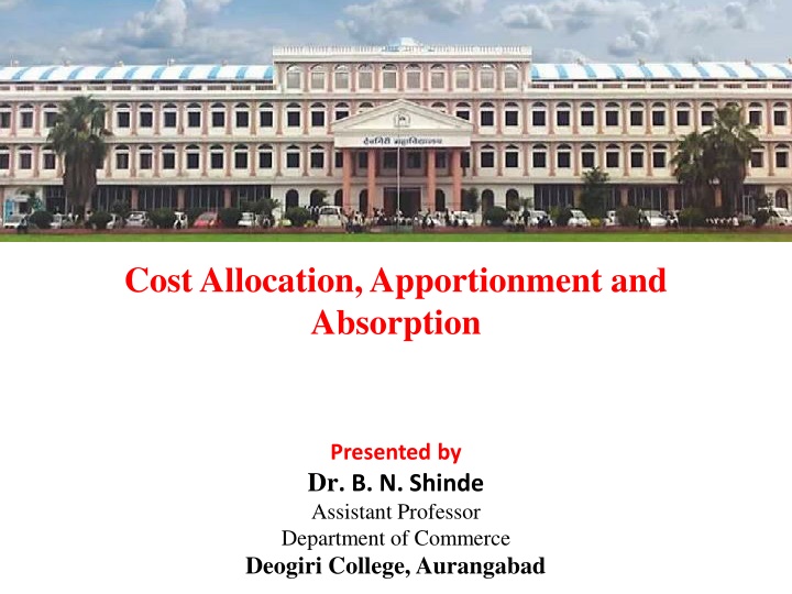 cost allocation apportionment and absorption