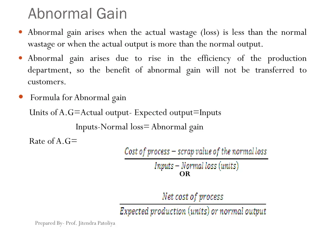 abnormal gain