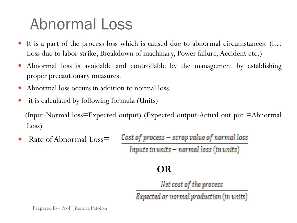 abnormal loss