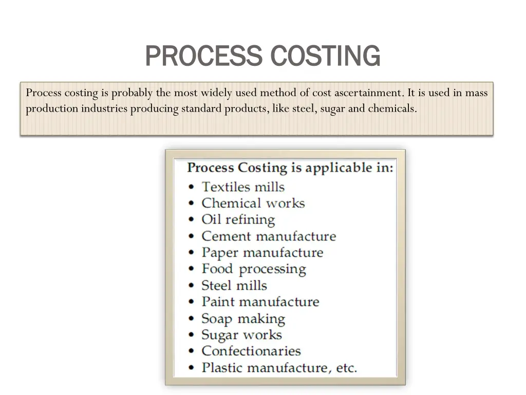 process costing process costing