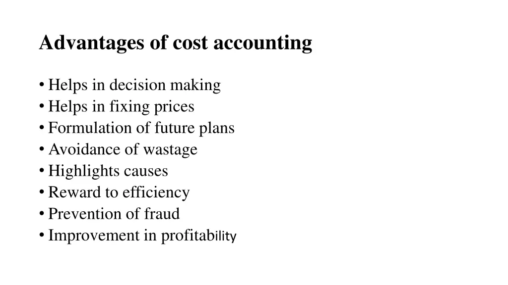 advantages of cost accounting