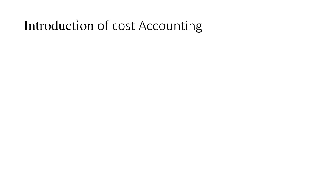 introduction of cost accounting