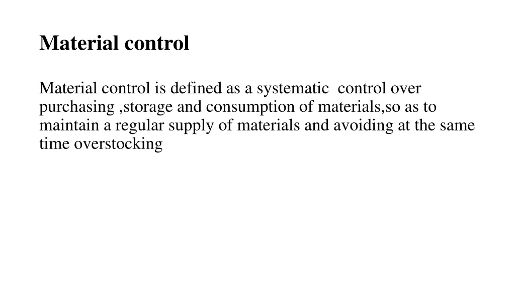 material control