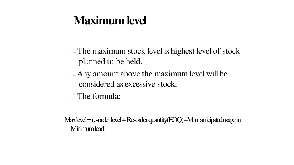 maximumlevel