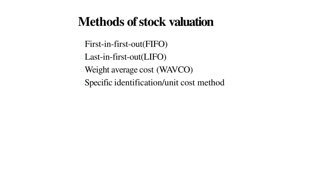 methods of stock valuation