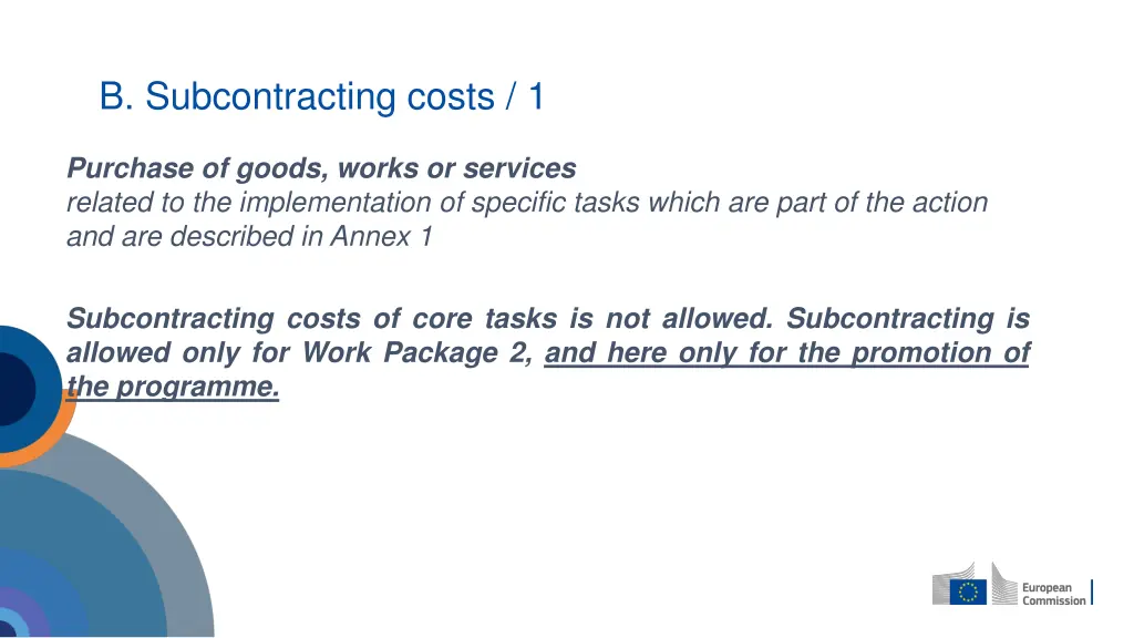 b subcontracting costs 1