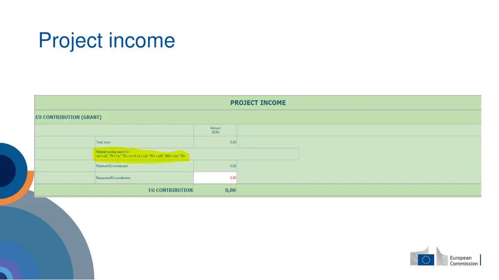 project income 1