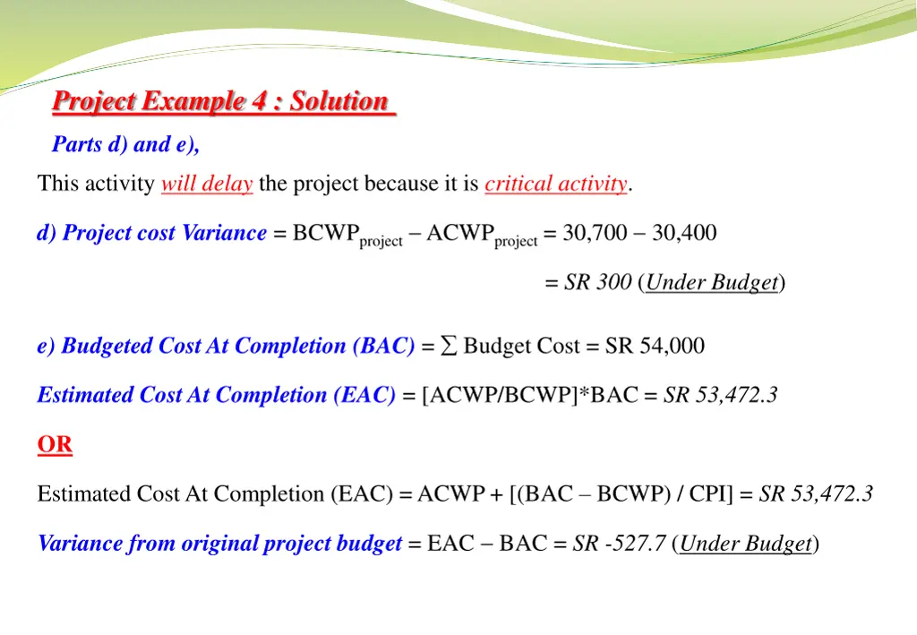 project example 4 solution