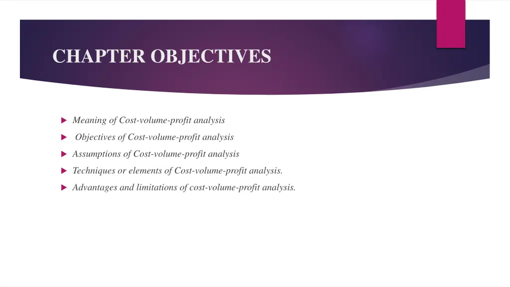 chapter objectives