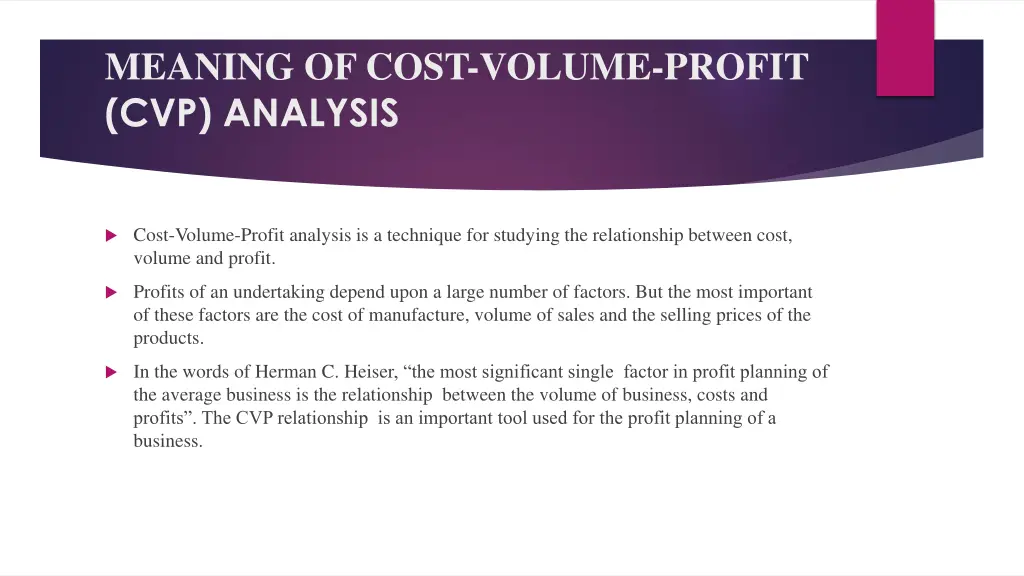 meaning of cost volume profit cvp analysis