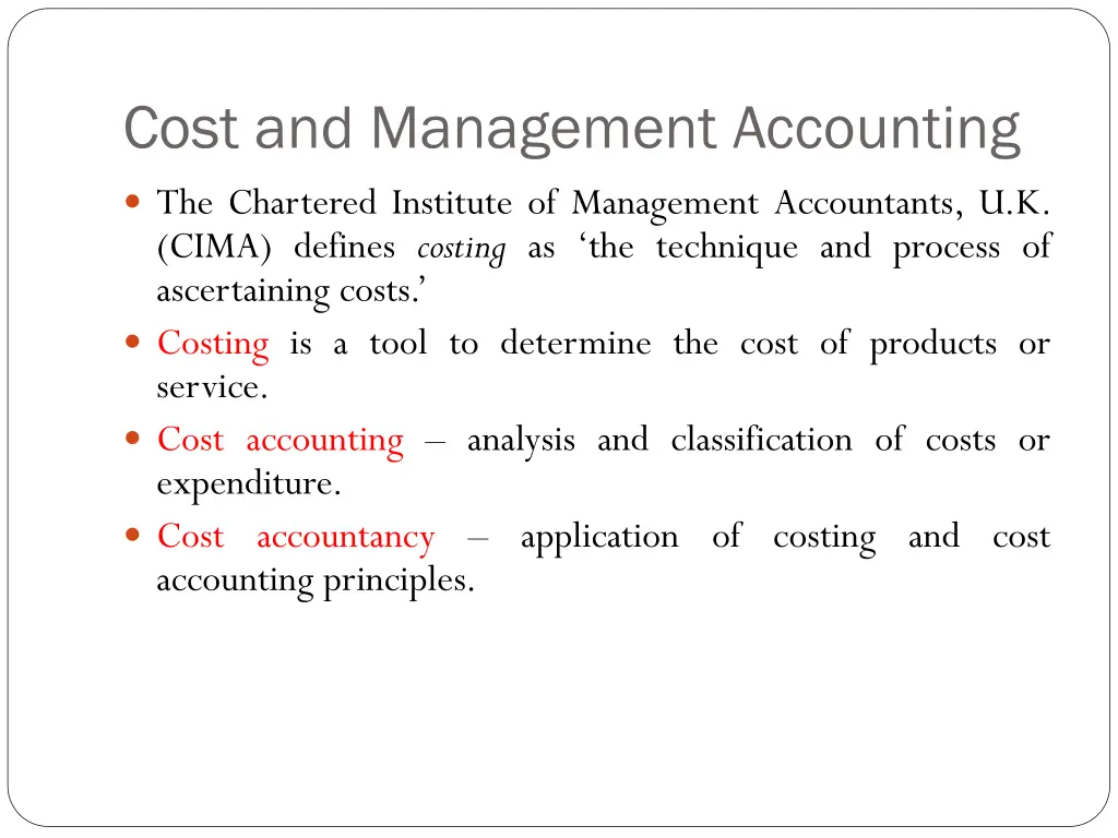 cost and management accounting