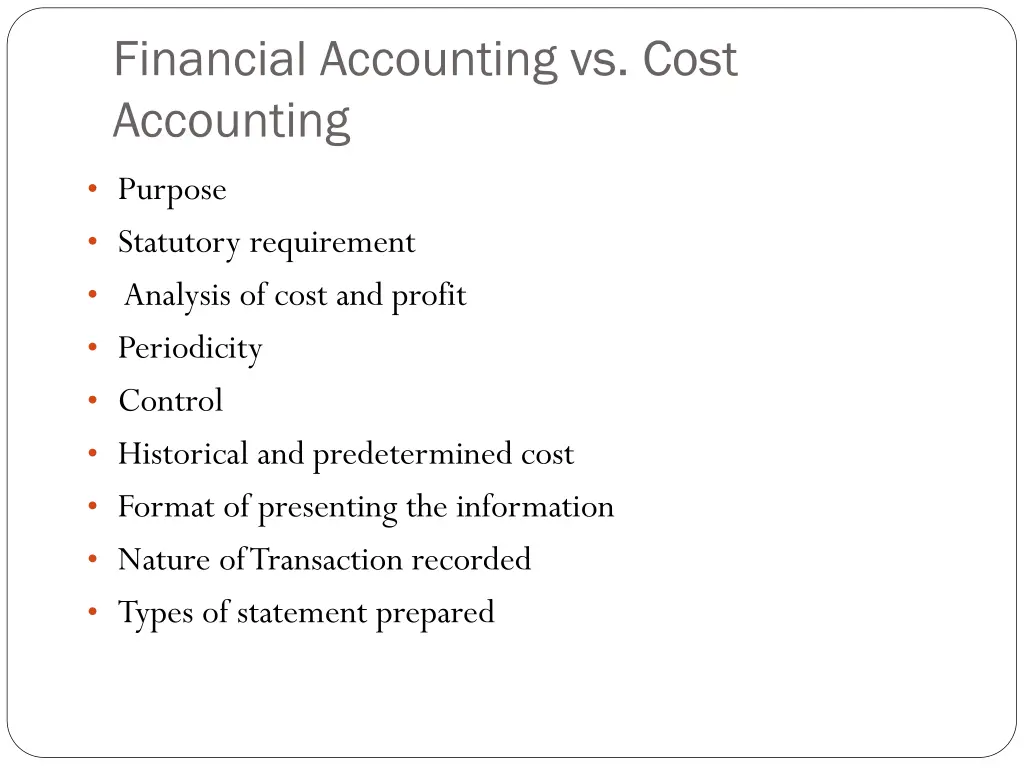 financial accounting vs cost accounting