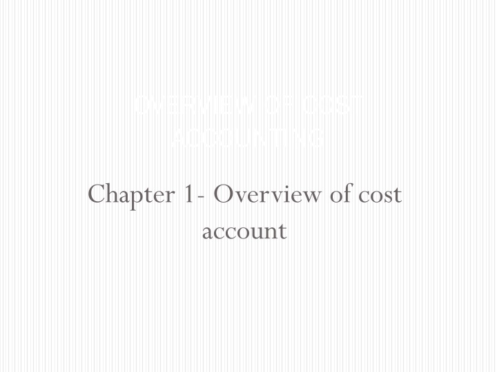 overview of cost accounting