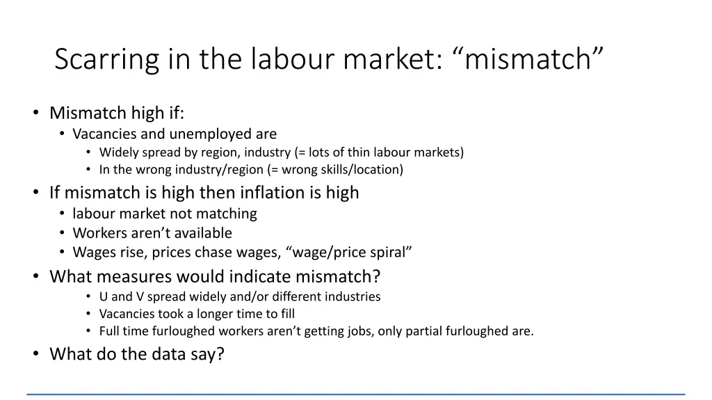 scarring in the labour market mismatch