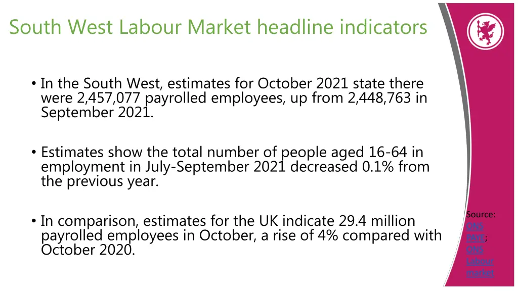 south west labour market headline indicators 1