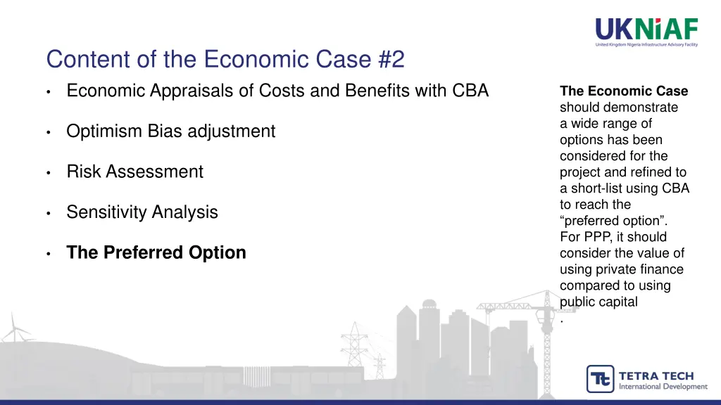 content of the economic case 2