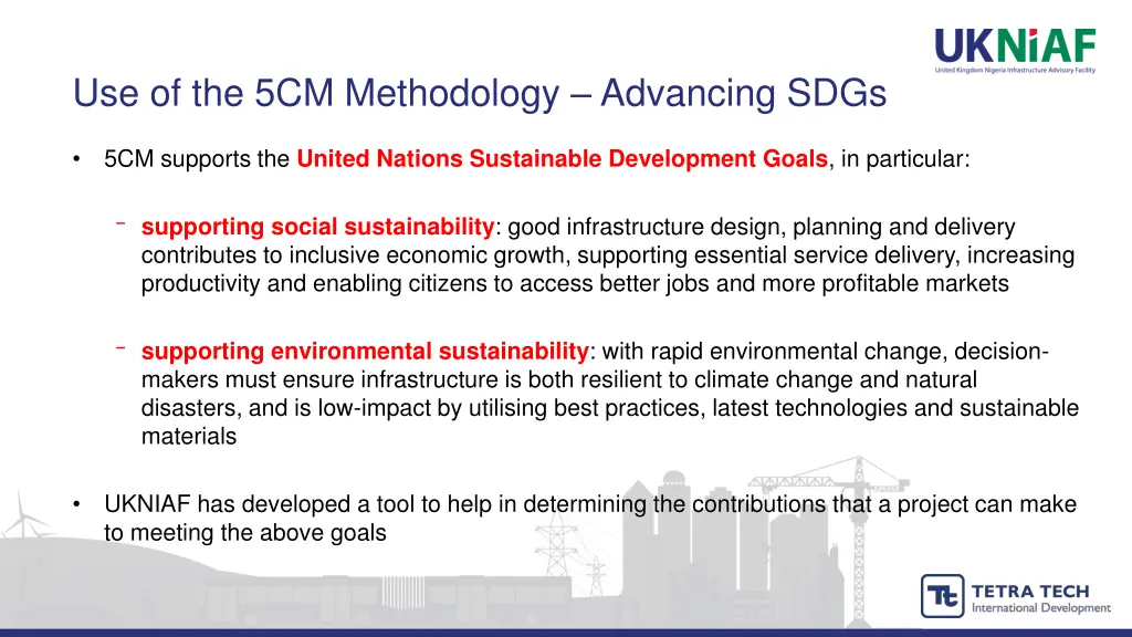 use of the 5cm methodology advancing sdgs