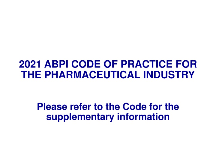 2021 abpi code of practice for the pharmaceutical