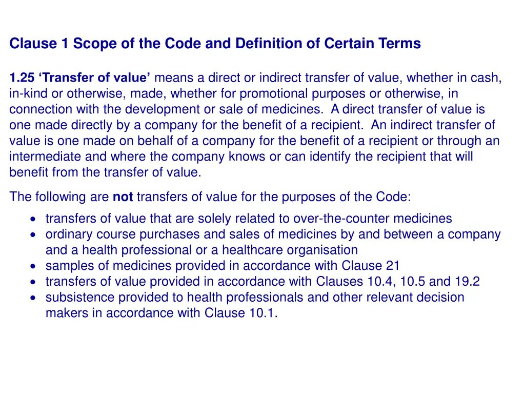 clause 1 scope of the code and definition 11