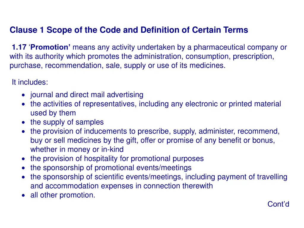 clause 1 scope of the code and definition 5