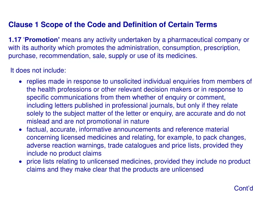 clause 1 scope of the code and definition 6