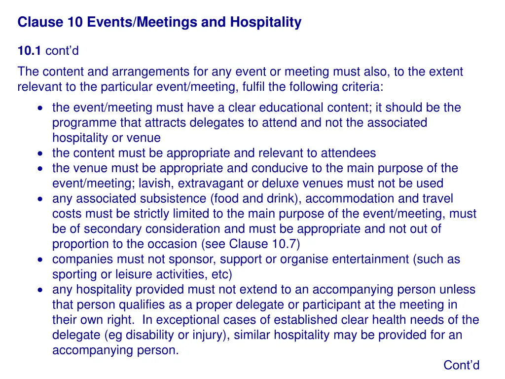 clause 10 events meetings and hospitality 1