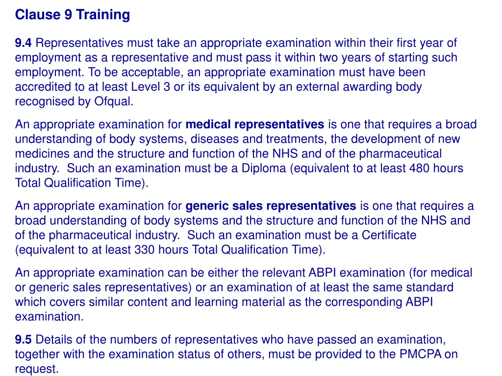 clause 9 training 1