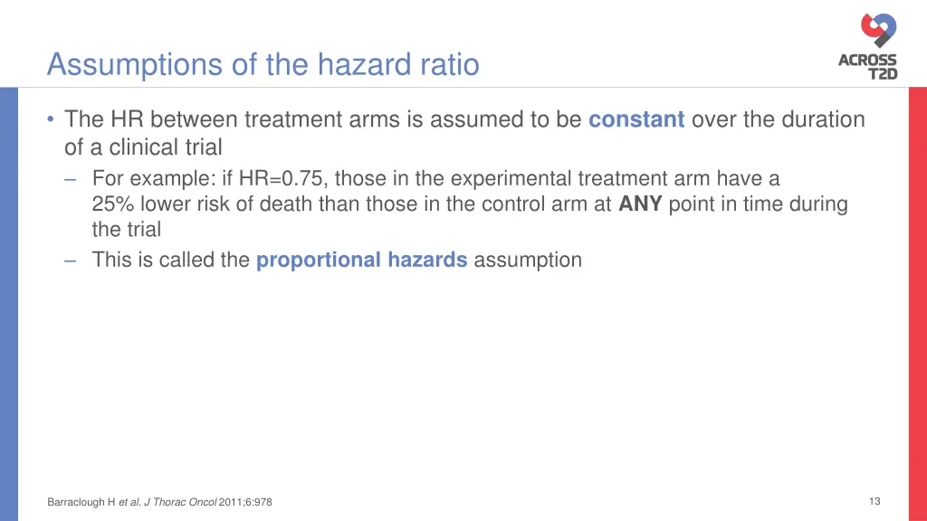 assumptions of the hazard ratio