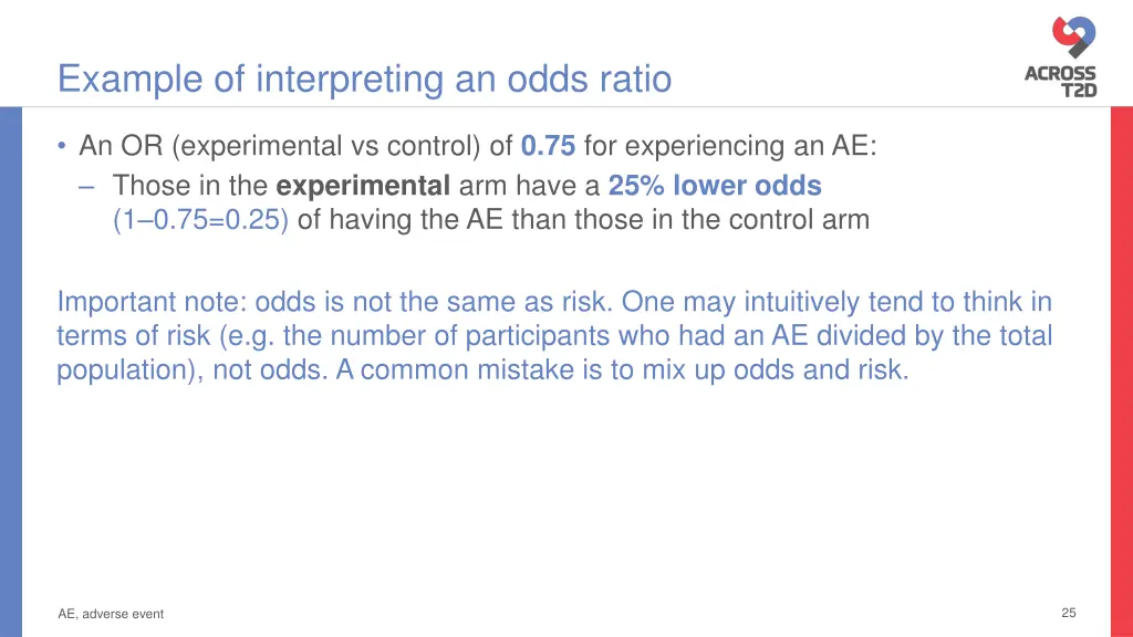 example of interpreting an odds ratio