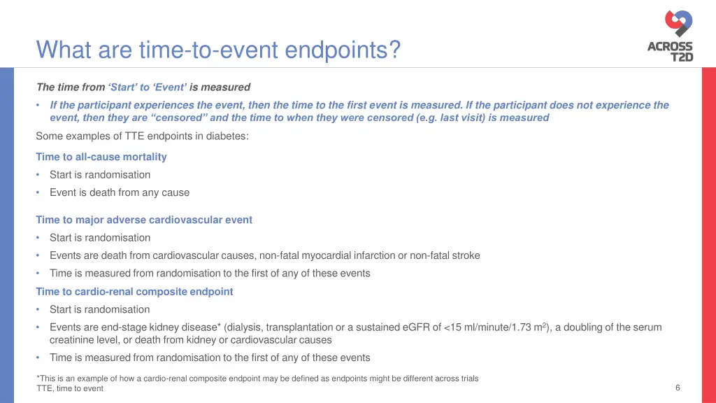 what are time to event endpoints