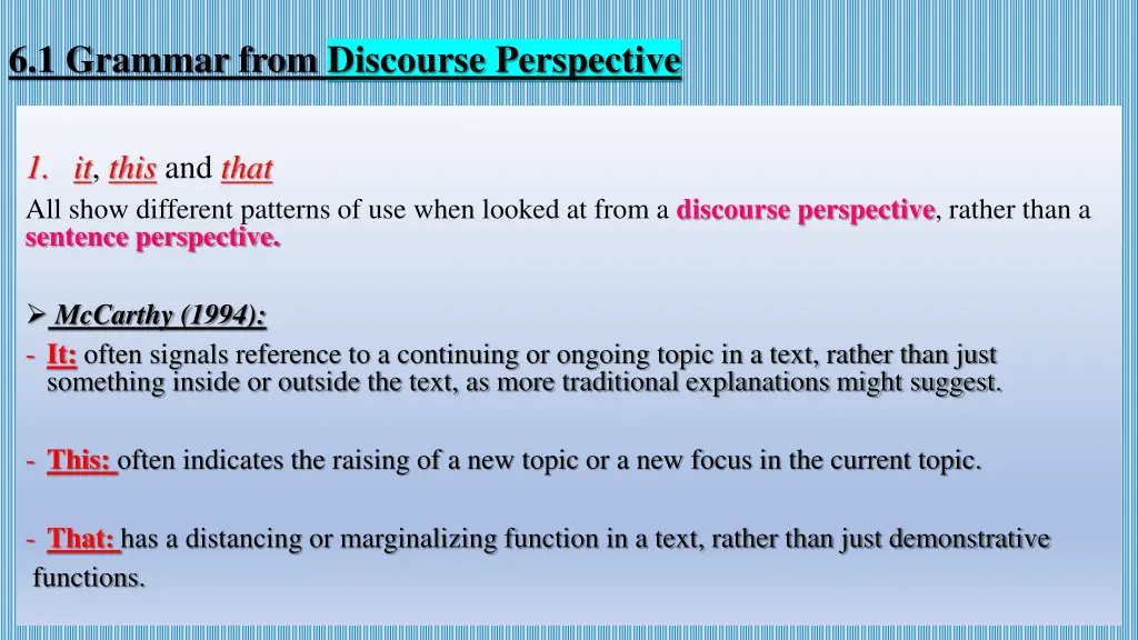 6 1 grammar from discourse perspective