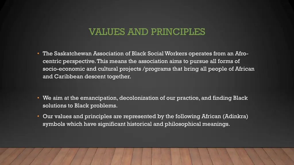 values and principles