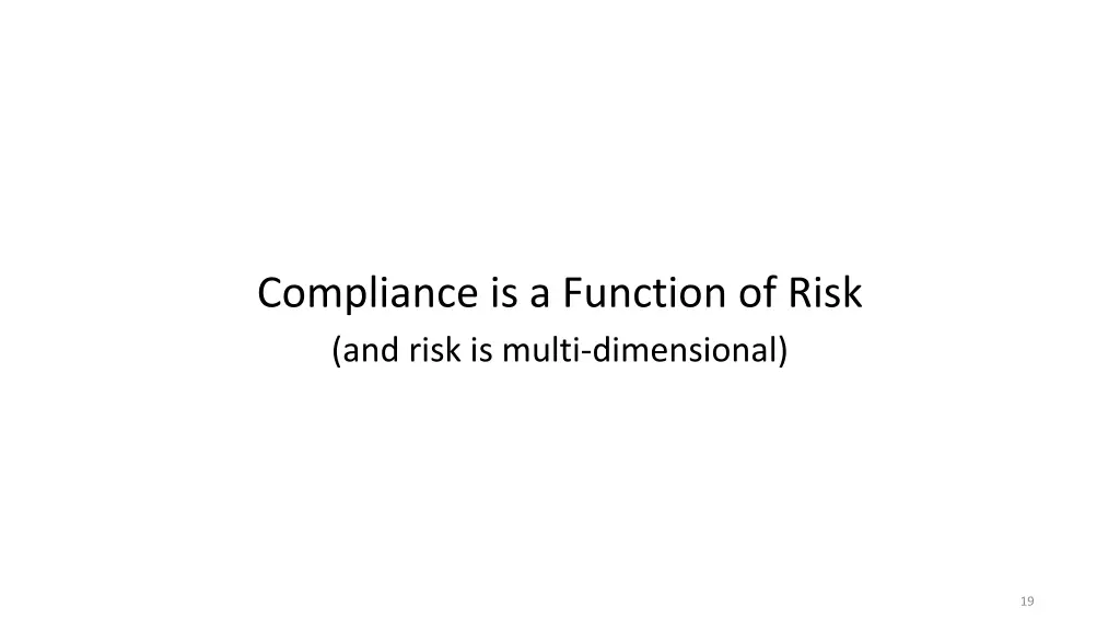 compliance is a function of risk and risk