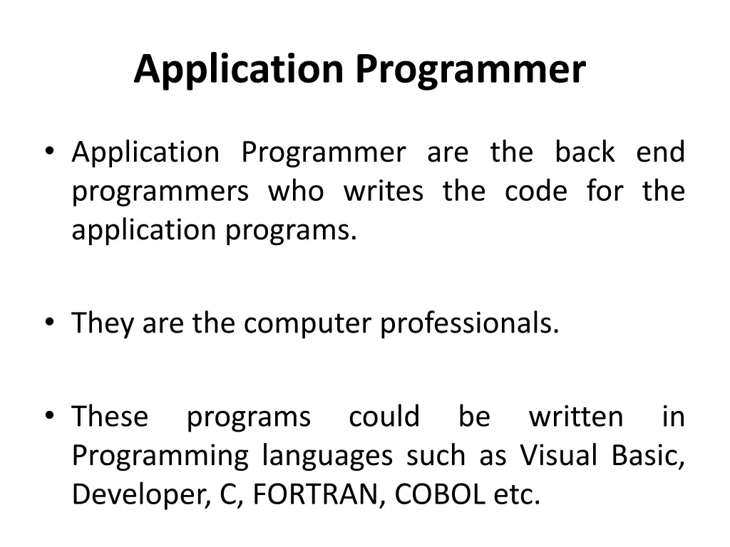 application programmer