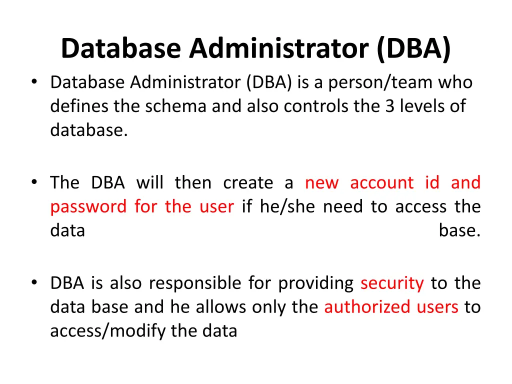 database administrator dba database administrator