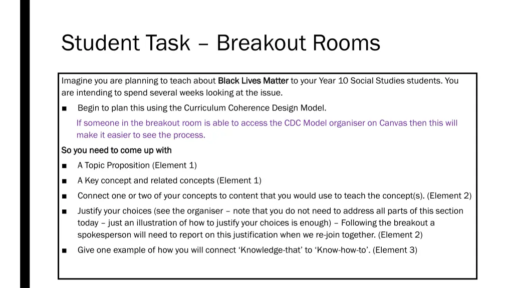 student task breakout rooms