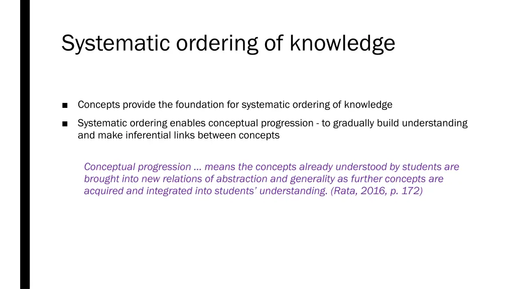 systematic ordering of knowledge