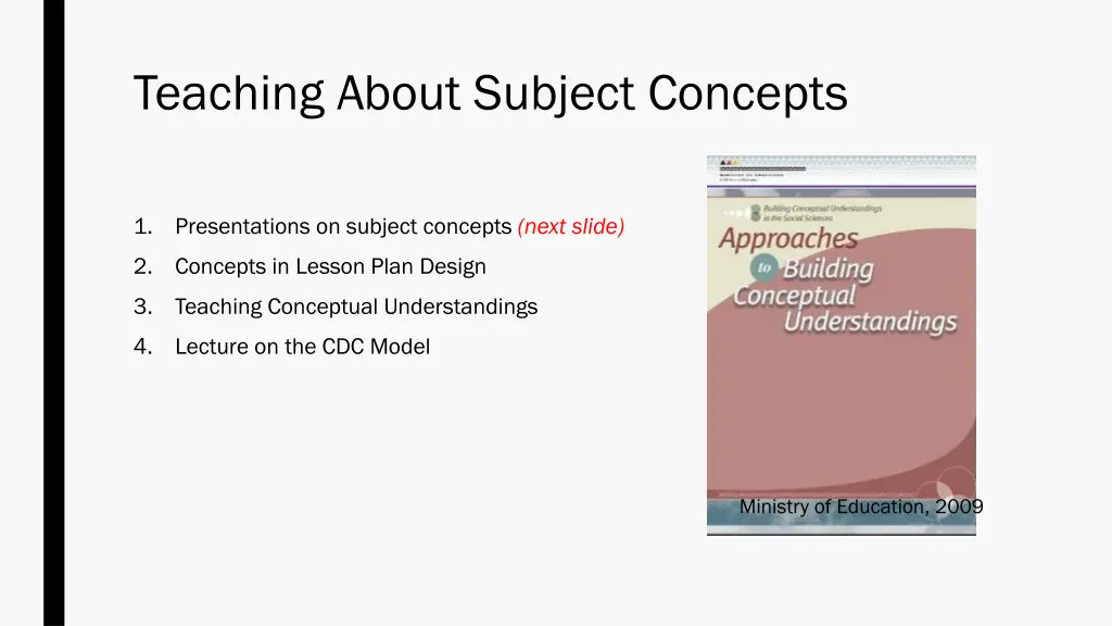 teaching about subject concepts