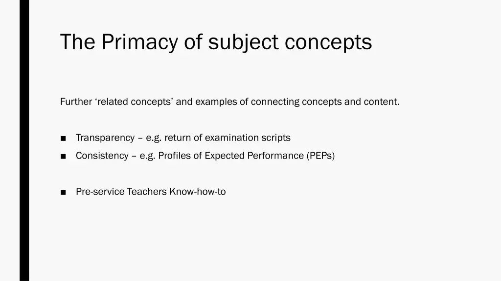 the primacy of subject concepts